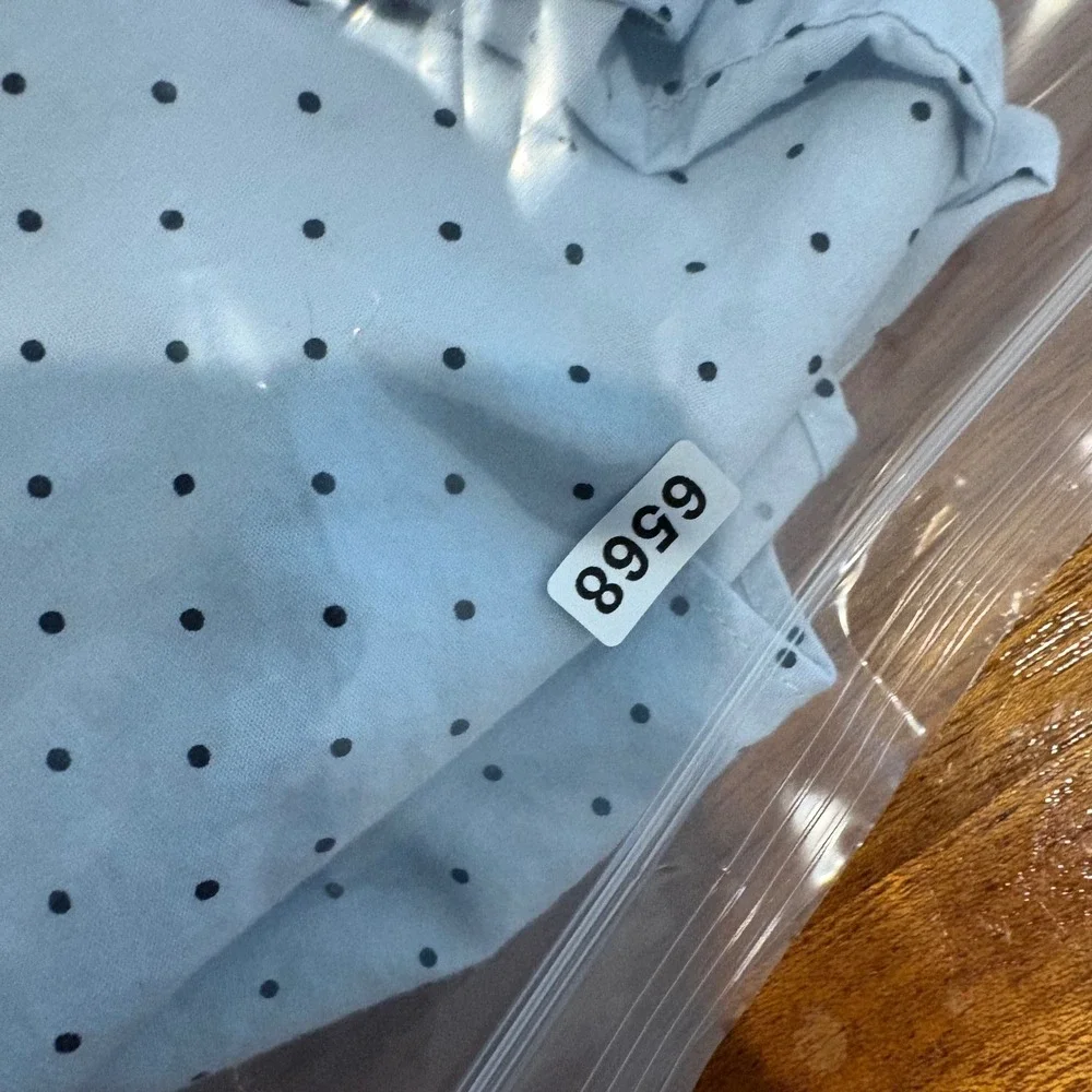J.Crew Flex Washed Button Down Shirt Men XXL Slim Fit Blue Polka Dot Casual Work